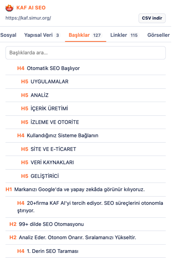 Başlık Hiyerarşisi